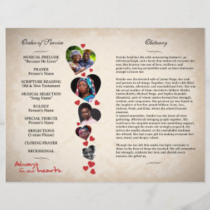 Programa funerario beige grunge de temática cardía