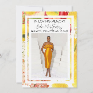 Programa funerario Brillante de Colorido Amarillo