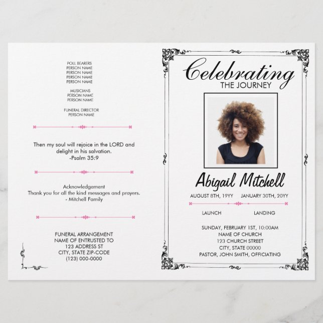 Programa funerario | Celebración Del Viaje | FP000 (Frente)