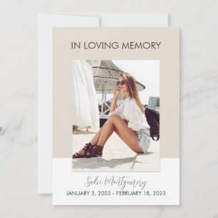 Programa funerario clásico beige y blanco