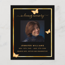 Programa funerario de fotos de mariposas de oro ne