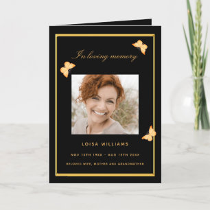 Programa funerario de fotos de mariposas de oro ne