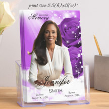 Programa funerario de Rosas morados Obituario de R