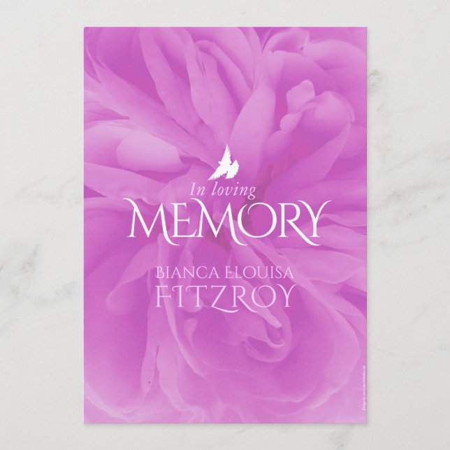 Programa funerario de servicio en memoria de rosa  (Anverso)