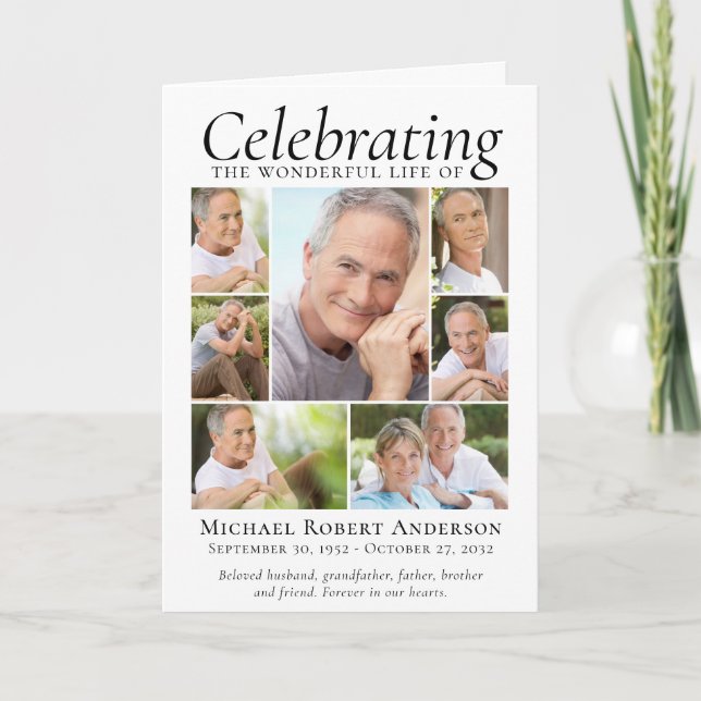 Programa funerario doblado | Collage de fotos mode (Anverso)