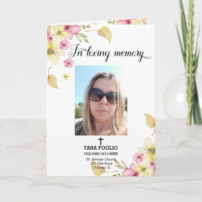 Programa funerario floral (Anverso)