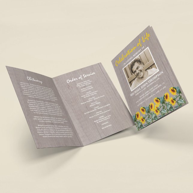 Programa funerario| Girasol Rústico Orbituario (Subido por el creador)