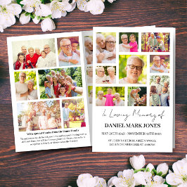 Programa funerario moderno fotográfico para hombre