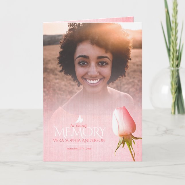 Programa funerario orden de servicio rosa rosa ros (Anverso)