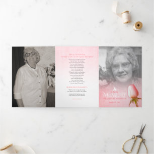 Programa funerario orden de servicio rosa rosa ros