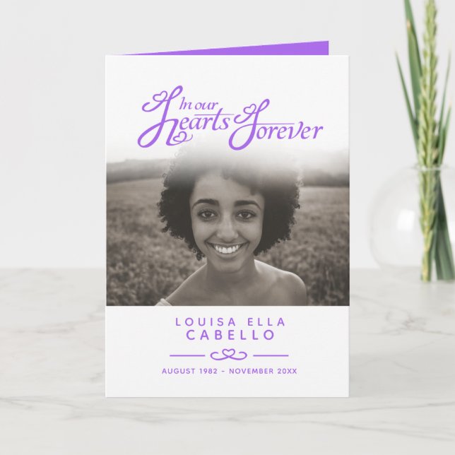 Programa funerario para el corazón blanco morado (Anverso)