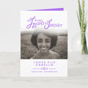 Programa funerario para el corazón blanco morado