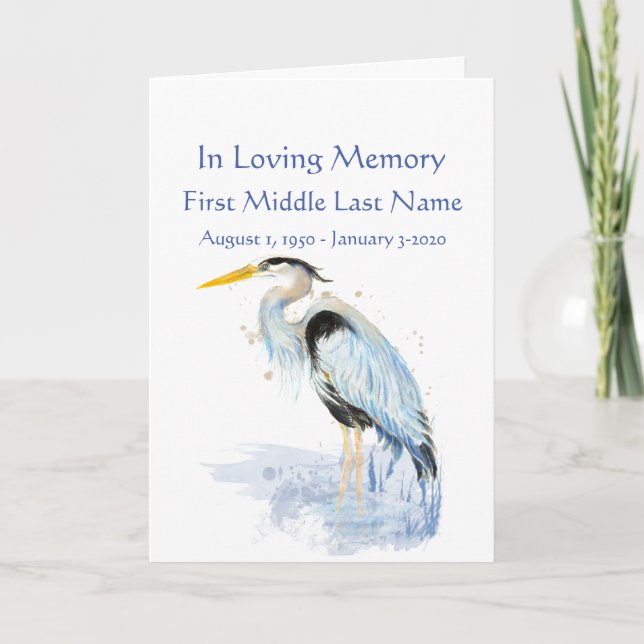 Programa funerario Personalizado acuarela Gran gar (Anverso)