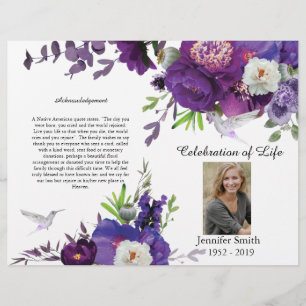 Programa funerario Purple Peony Hummingbird