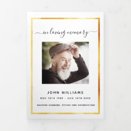 Programa funerario triculoso elegante de fotos de 