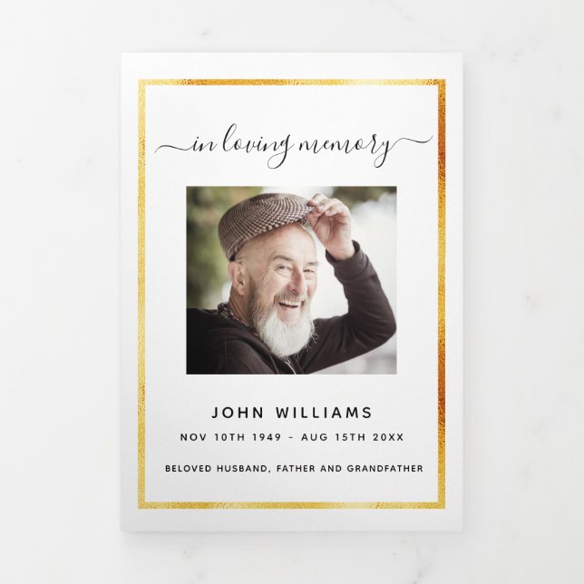 Programa funerario triculoso elegante de fotos de  (Foto de portada)