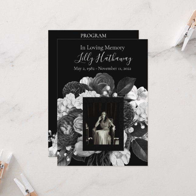 Programa funicular de fotos de flores blancas y ne (Anverso/Reverso In Situ)