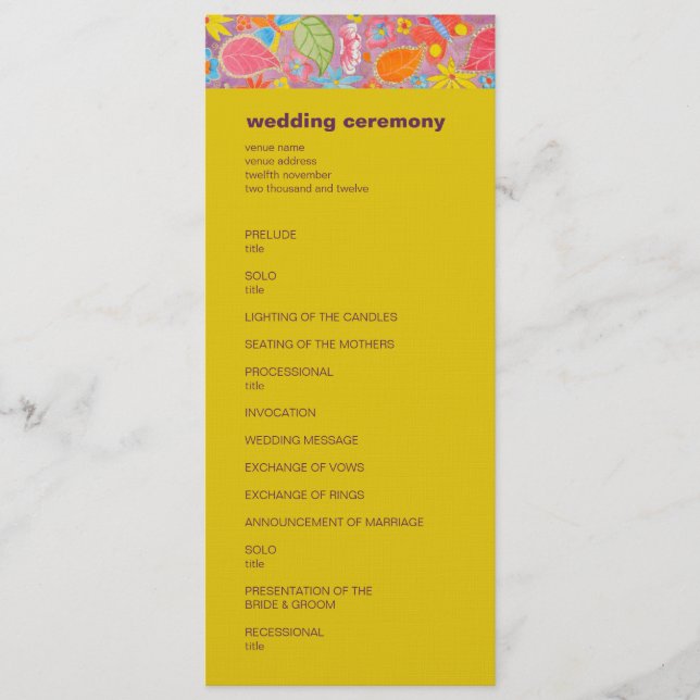 Programa Ganesh Wedding amarillo (Anverso)