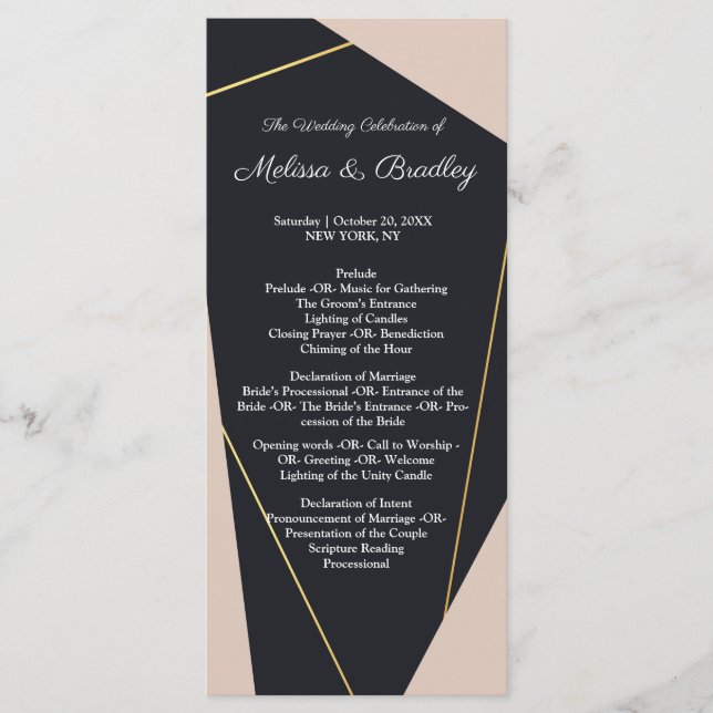 Programa Geométrico rosa negro y oro (Anverso)