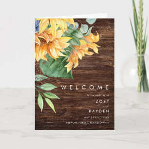 Programa Girasol de país en negrita Boda plegado de mader
