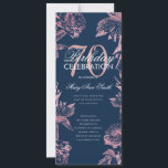 Programa Glam Floral 70th Birthday Rosa Marina de<br><div class="desc">Elegante "Programa de Fiesta de Cumpleaños" con Arreglo Floral en Rosa Oro con texto personalizado.</div>