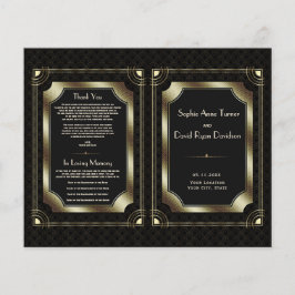 Programa Glam Gold Great Gatsby Art Deco Wedding