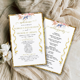 Programa Gold Elegant Calligraphy Wedding