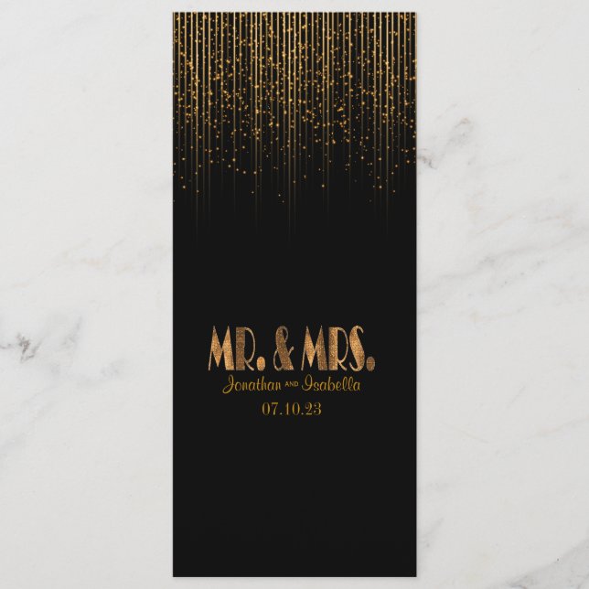 Programa Golden Copper Star Shower Wedding (Anverso)