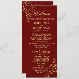 Programa Golden Floral Geometric Wreath Red Wedding