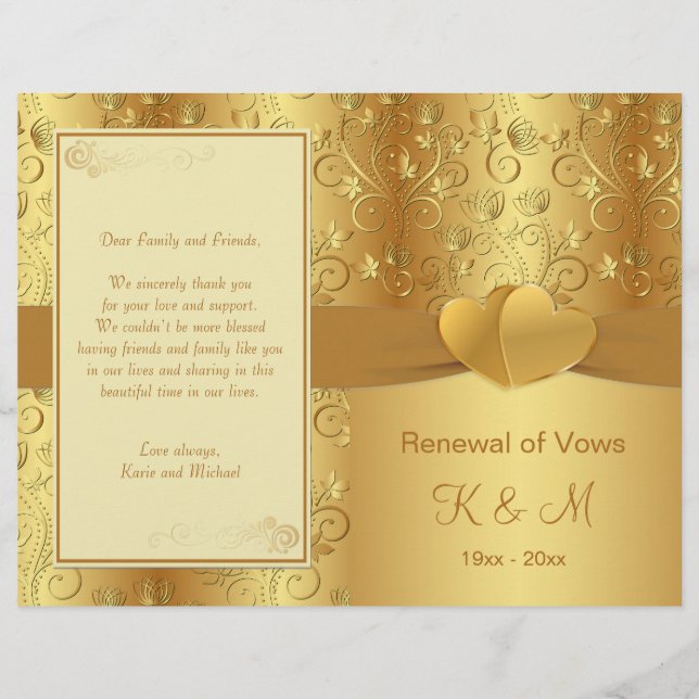 Programa Golden Floral Hearts Renewal of Vows (Anverso)
