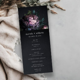 Programa Gothic Dark Purple Black Peony Wedding