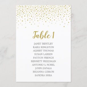 Programa Gráfica de asientos Boda de Confetti dorado Colo