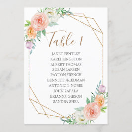 Programa Gráfico de asientos Boda de flores de color de agu