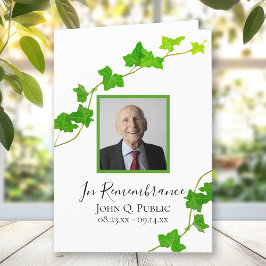 Programa Green English Ivy Vine Funeral Service plegado
