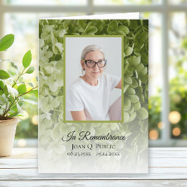 Programa Green Hydrangea Floral Funeral Service plegado