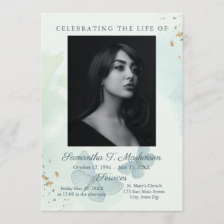 Programa Green Watercolor Butterfly Funeral Services