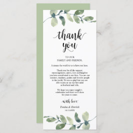 Programa Greeneration Eucalyptus Place Setting Gracias Tarj