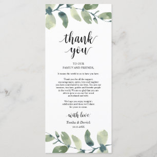 Programa Greeneration Eucalyptus Place Setting Gracias Tarj
