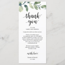 Programa Greeneration Eucalyptus Place Setting Gracias Tarj