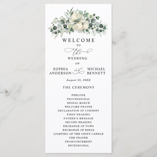 Programa Greenery Eucalyptus Wedding (Anverso)