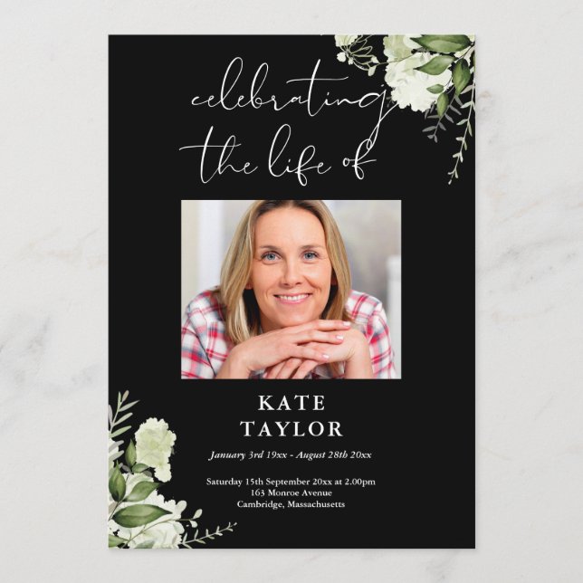 Programa Greenery Memorial Funeral Order Of Service  (Anverso)