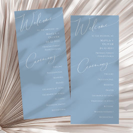 Programa Guión caprichoso | Dusty Blue Wedding Program