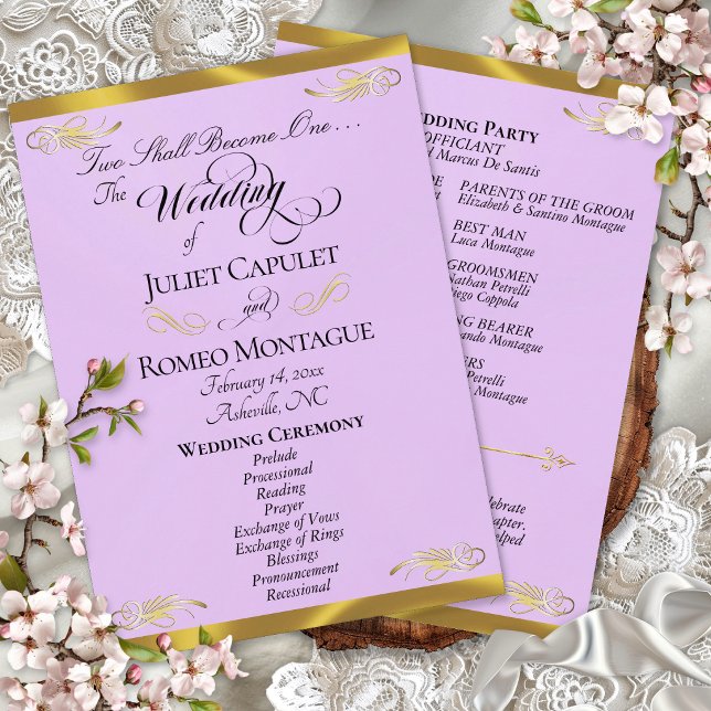 Programa Guión elegante - Boda Lavanda/Oro (Subido por el creador)