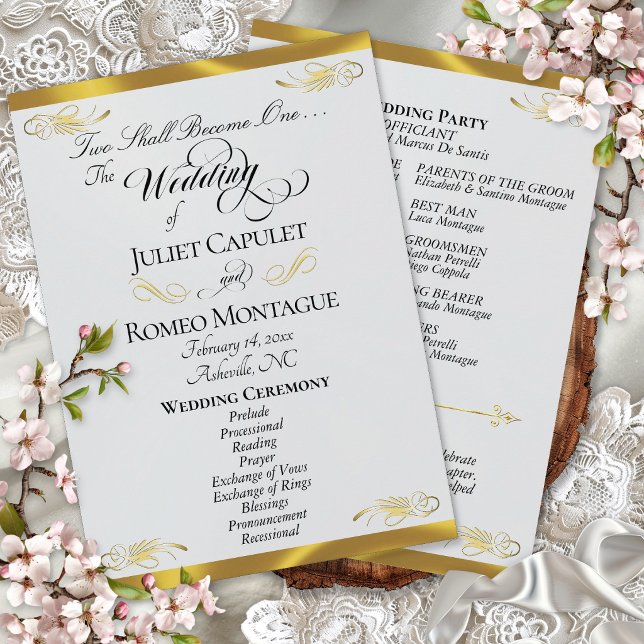 Programa Guión elegante - Boda perla plateada/oro (Subido por el creador)