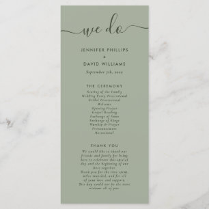Programa Guion moderno verde sage Nosotros hacemos boda