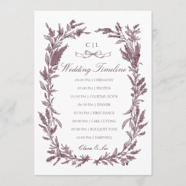 Programa Guirnalda rústica de flores silvestres de Borgoña  (Anverso)