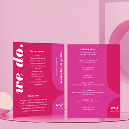 Programa Hacemos Boda de estilo retro rosa Orden de servici