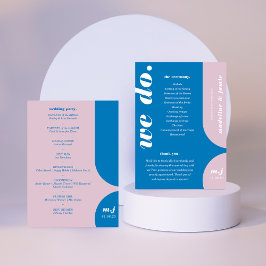 Programa Hacemos un Boda de estilo retro azul Orden de serv