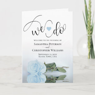 Programa Hacemos un elegante Rosa azul pálido Boda plegado