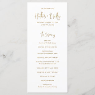 Programa Heather Elegant Gold Minimal Boda moderno